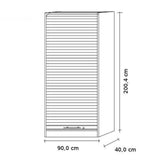 Technische tekening van de SIGNA R 90 kast van 200,4 × 90,0 cm van hjh OFFICE PRO