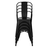 Stapelbare zwarte VANTAGGIO BRUSH bistrostoelen met spijlenleuning van hjh OFFICE