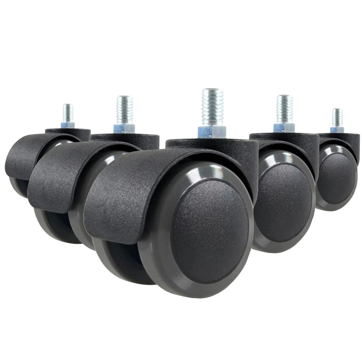 5x ROLO M10/50mm Harde bodem - Bureaustoelwielen 