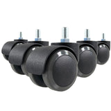 5x ROLO M10/50mm Harde bodem - Bureaustoelwielen 