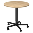 BISTRO 80R D | Bijzettafel op wieltjes | Ø 80 | zwart - Systeem conferentietafel 