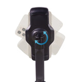 Kogelgewricht met blauwe rotatiepijl van de FLEXMOBI III houder voor mobiele telefoon & tablet in zwart van hjh OFFICE