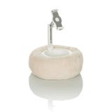 Beige houder voor mobiele telefoon & tablet COMFILAP II met pluche ringkussen van hjh OFFICE – 360-gradenweergave (zijaanzicht 72°)