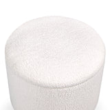 Witte stoffen bekleding van de Gestoffeerde kruk Storiano S van hjh LIVING
