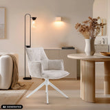 Beiger Esszimmerstuhl Tavaro mit weißem Sternfuß von hjh LIVING (KI-generiertes Bild)