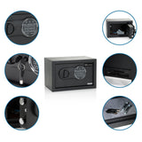 Zwarte kluis SAFE COMPACT III met cijferslot, sleutels en montageaccessoires van hjh OFFICE