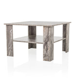 Grijze Salontafel BISMO met een aflegplateau in marmerlook van hjh LIVING – 360-gradenweergave (schuin vooraanzicht 45°)