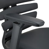 Armleuning van de professionele bureaustoel ERGO LINE II PRO in zwart leder van hjh OFFICE