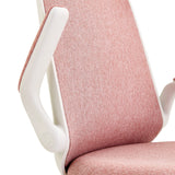 Witte armleuning en roze stoffen bekleding van de Kinder bureaustoel Swivelo van hjh OFFICE