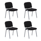 Set van vier XT 600 S vierpotige stoelen in zwart met zilverkleurig frame van hjh OFFICE