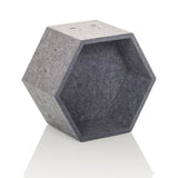 Grijze zeshoekige scheidingswand FLEXMIUT STORE S van vilt van hjh OFFICE – 360-gradenweergave (schuin vooraanzicht 30°)