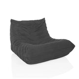 Grijze Lounge stoel Sitzolo met corduroy bekleding en gestructureerd oppervlak van hjh LIVING – 360-gradenweergave (schuin vooraanzicht 30°)