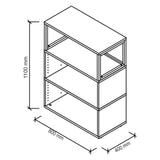 Technische tekening van het rek FlexWall met 1100 x 800 mm van hjh OFFICE PRO