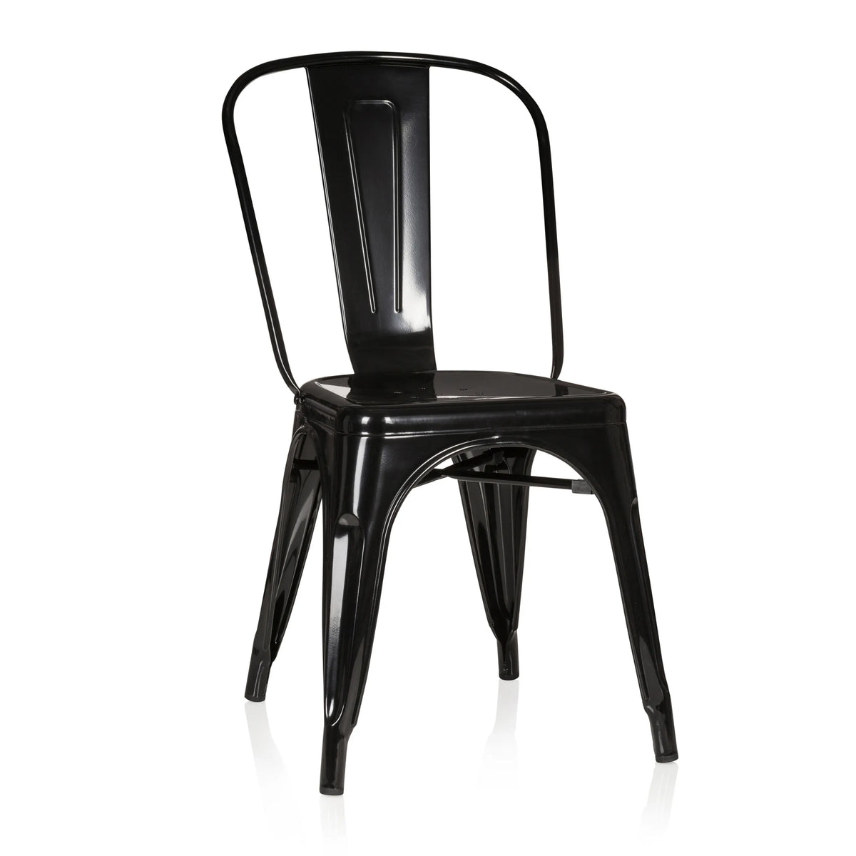 Zwarte Bistrostoel VANTAGGIO COMFORT met metalen frame en hoge rugleuning van hjh OFFICE – 360-gradenweergave (vooraanzicht 20°)
