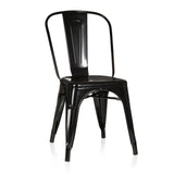 Zwarte Bistrostoel VANTAGGIO COMFORT met metalen frame en hoge rugleuning van hjh OFFICE – 360-gradenweergave (vooraanzicht 20°)