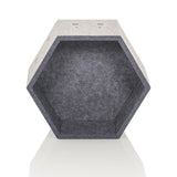Grijze zeshoekige scheidingswand FLEXMIUT STORE S van vilt van hjh OFFICE – 360-gradenweergave (vooraanzicht 0°)