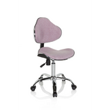 Roze Kinder bureaustoel KIDDY GTI-3 met glanzend onderstel en vijf zwenkwielen van hjh OFFICE – 360-gradenweergave (schuin vooraanzicht 40°)