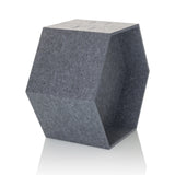 Grijze zeskantige scheidingswand FLEXMIUT STORE B van vilt van hjh OFFICE – 360-gradenweergave (schuin vooraanzicht 60°)