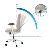 Verstelbare rugleuning met een kantelhoek van 90° van de Professionele bureaustoel NESTORA van hjh OFFICE
