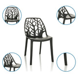 Zwarte Outdoor stoel ARTIFO TRI met takachtige rugleuningstructuur van hjh OFFICE