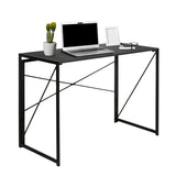 Inklapbaar bureau EASY UP MULTI in zwart met afmetingen 100 × 50 cm en een metalen frame met kruisstreben van hjh OFFICE