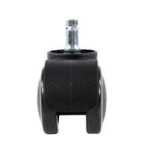 Zwarte 5x ROLO ESD 10mm/50mm bureaustoelwielen voor harde vloeren met zilverkleurige metalen pen van hjh OFFICE