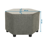 Maatweergave van de Gestoffeerde kruk BAREO met 68 × 60 cm en een hoogte van 43 cm van hjh OFFICE