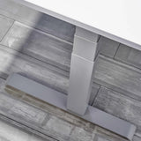 Höhenverstellbares Gestell des Schreibtischs XDKB 16 S in Grau auf grauem Holzboden von hjh OFFICE PRO