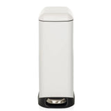 Witte prullenbak CLEAN SLIM met voetpedaal en afgerond deksel van hjh OFFICE – 360-gradenweergave (vooraanzicht 0°)