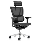 Luxe directiestoel ERGOHUMAN SLIM ULTRA GEN2 met zwarte netbekleding en hoofdsteun van hjh OFFICE