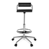 Zwarte Draaikruk TOP WORK 28 met voetring en vijfpoot met wieltjes van hjh OFFICE – 360-gradenweergave (vooraanzicht 0°)