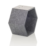 Grijze zeshoekige scheidingswand FLEXMIUT STORE S van vilt van hjh OFFICE – 360-gradenweergave (schuin vooraanzicht 60°)