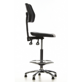 Zwarte Baliestoel TOP WORK 11 met voetring en vijfsterrenvoet van hjh OFFICE – 360-gradenweergave (zijaanzicht 80°)