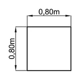 Technische tekening van het bureau ATOS 8 S van 0,80 × 0,80 m van hjh OFFICE PRO