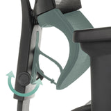 Verstelbaar armleuningmechanisme van de ERGOHUMAN SLIM ULTRA GEN2 luxe directiestoel van hjh OFFICE
