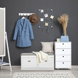 Witte schoenenkast ESTHA I met grijs zitvlak en vier lades van hjh LIVING
