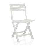 Witte Outdoor stoel TRAVANO met een rugleuning van drie dwarsstangen van hjh LIVING – 360-gradenweergave (schuin vooraanzicht 30°)
