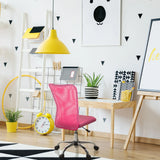 Roze Kinder bureaustoel KIDDY NET I met netrugleuning en zilveren kruisvoet van hjh OFFICE