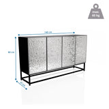 Maattekening van de Commode METALLIO met 140 × 80 cm en een draagvermogen van 60 kg van hjh LIVING