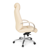Beige bureaustoel XXL G 600 met armleuningen en vijfpoot met zwenkwielen van hjh OFFICE – 360-gradenweergave (zijaanzicht 100°)