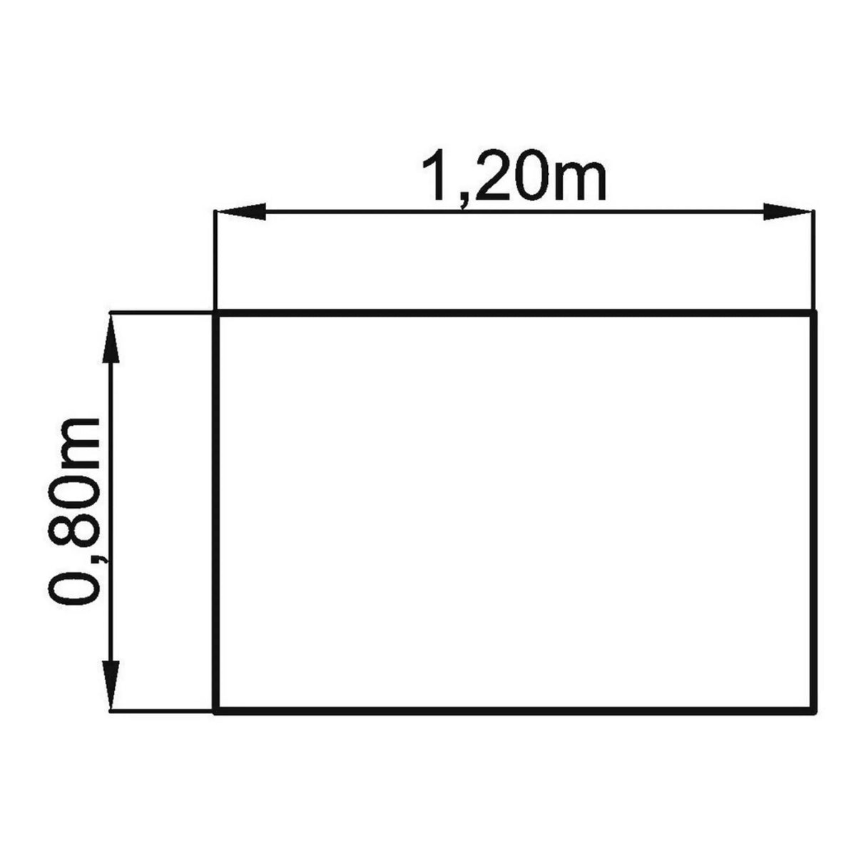 Technische tekening van het bureau NANO 12 S van 1,20 x 0,80 m van hjh OFFICE PRO