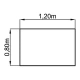 Technische tekening van het bureau NANO 12 S van 1,20 x 0,80 m van hjh OFFICE PRO