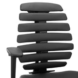 Rugleuning met lederen bekleding van de ERGO LINE II WORK baliestoel in zwart van hjh OFFICE