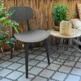 Grijze Outdoor stoel ARTIFO HOL met geperforeerde zitting en rugleuning van hjh OFFICE