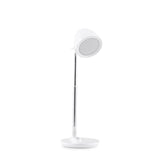 Witte Lumanova D3 bureaulamp met een ronde voet, slanke hals en ronde lampenkap van hjh OFFICE – 360-gradenweergave (vooraanzicht 0°)