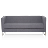 Dunkelgraues Loungesofa BARBADOS als Drei-Sitzer mit Metallgestell von hjh OFFICE – 360-Grad-Ansicht (Frontansicht 0°)
