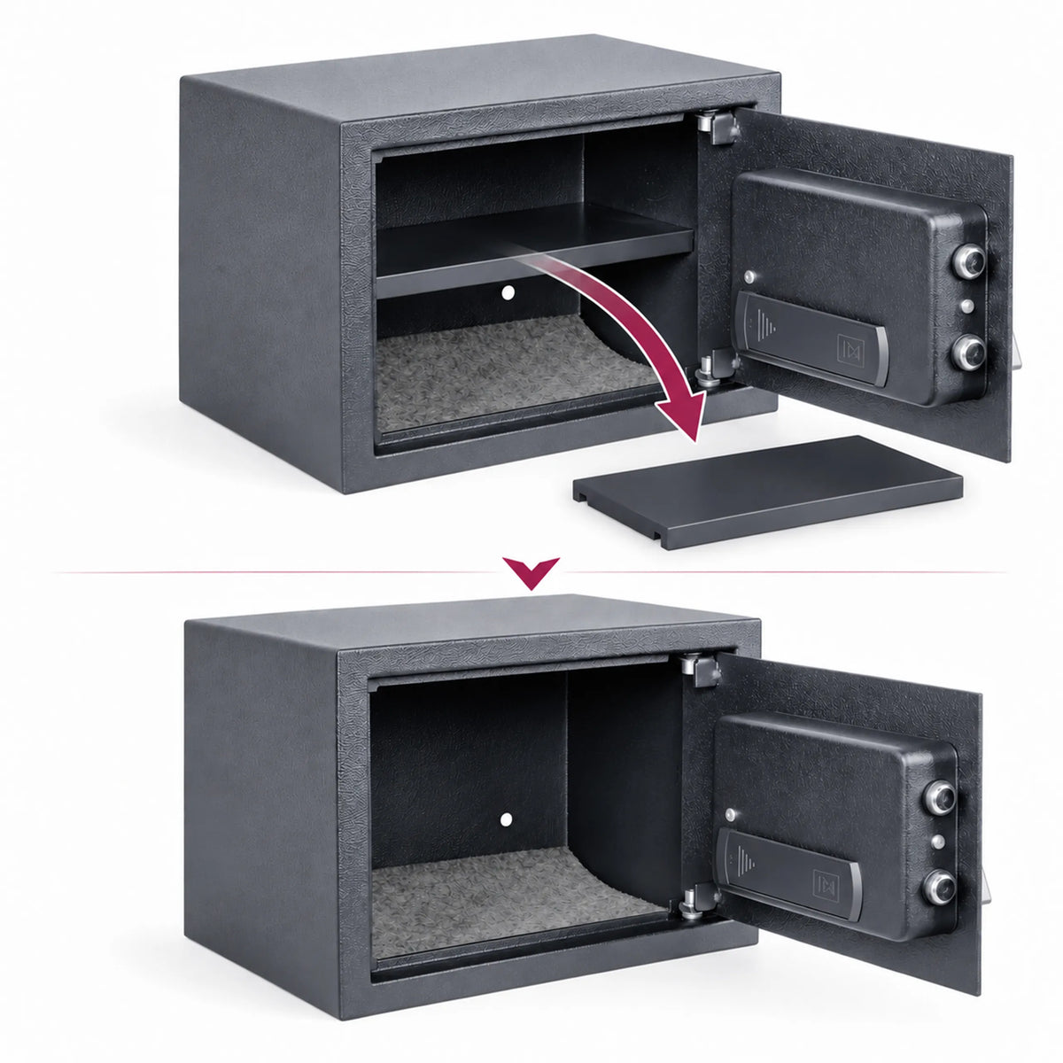 Digitales Zahlenschloss des Tresors Safe Compact Basic in Anthrazit von hjh OFFICE (KI-generiertes Bild)