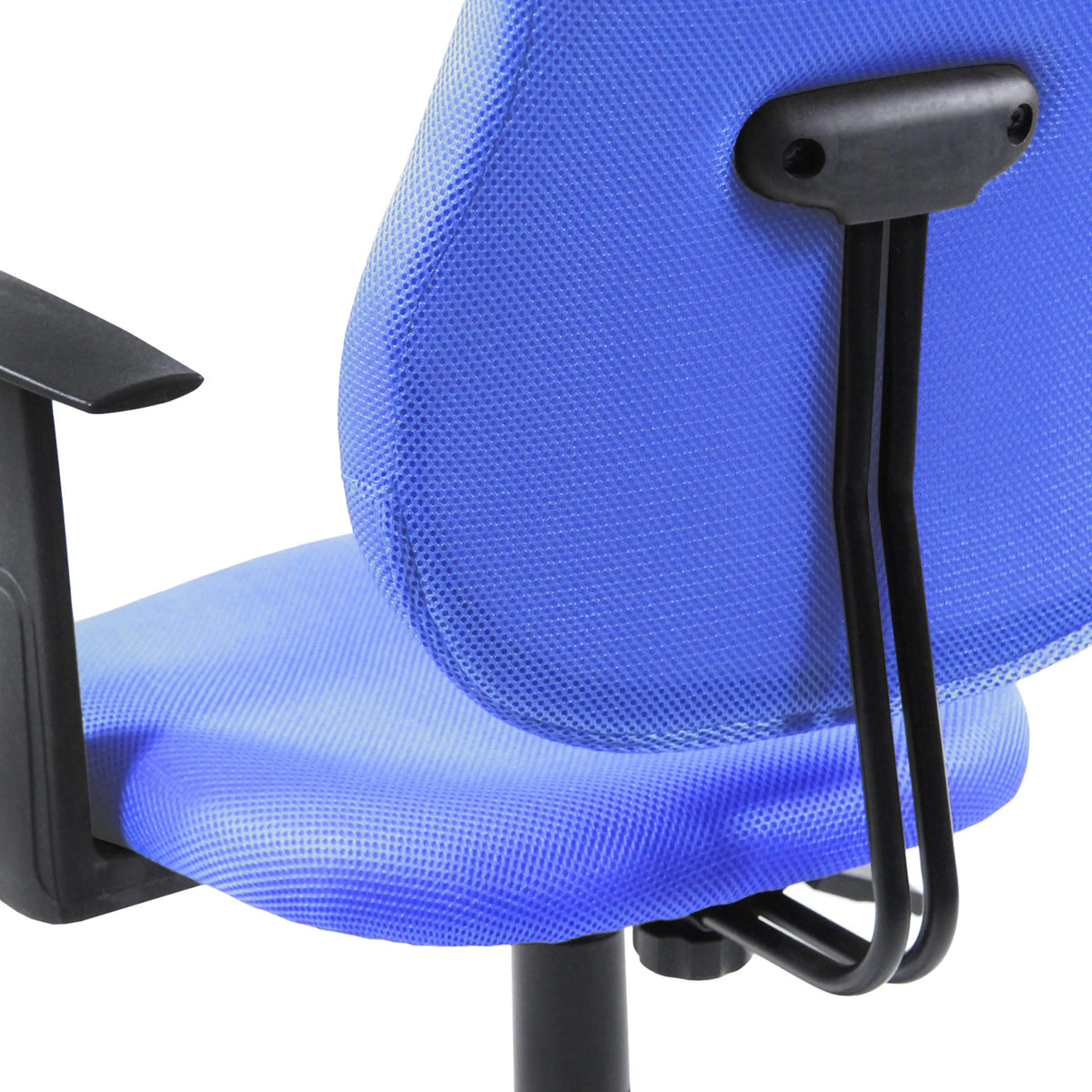 Rugleuningbeugel en blauwe stoffen bekleding van de KIDDY STYLE kinder bureaustoel van hjh OFFICE