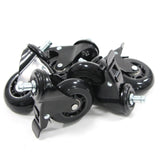 Zwarte Bureaustoelwielen 5x ROLO SKATE S 11mm/75mm met rem voor harde vloeren van hjh OFFICE