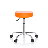 Oranje Draaikruk OPERATOR II met gasveer en vijfster-onderstel met wieltjes van hjh OFFICE – 360-gradenweergave (vooraanzicht 0°)